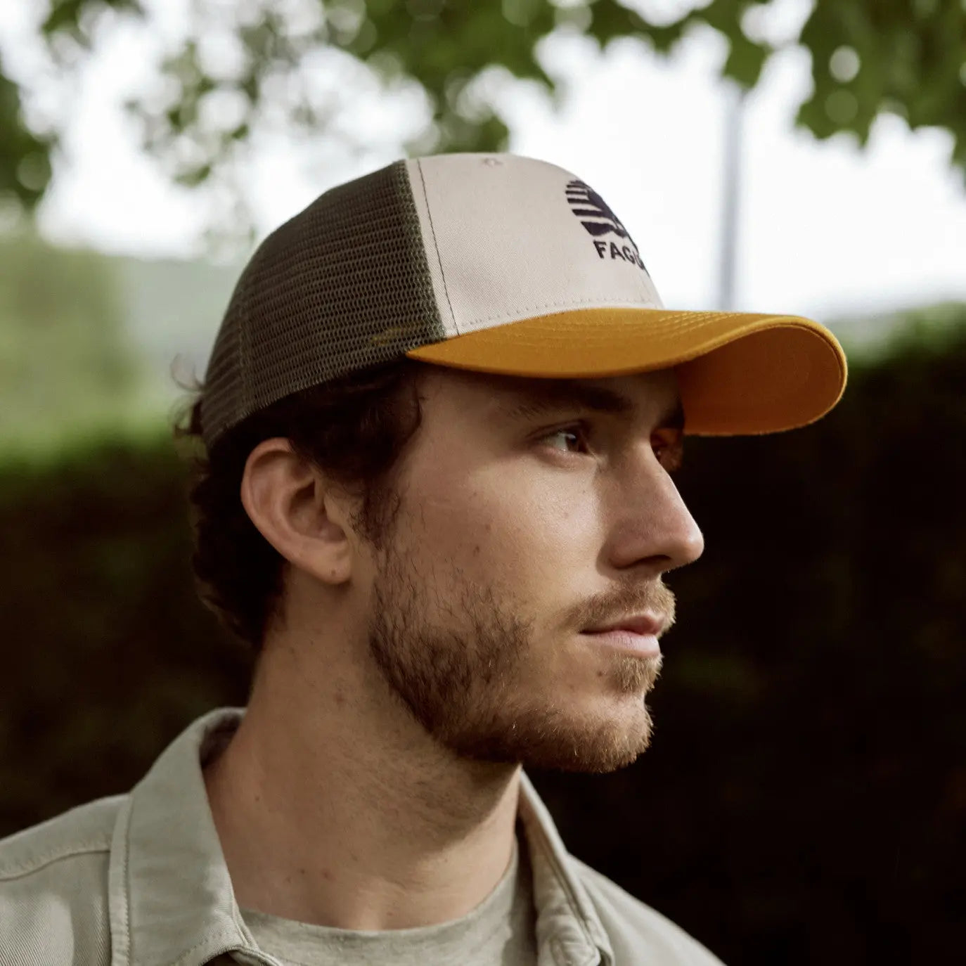 CASQUETTE TRUCKER KAKI & JAUNE FAGUO -  Klubb