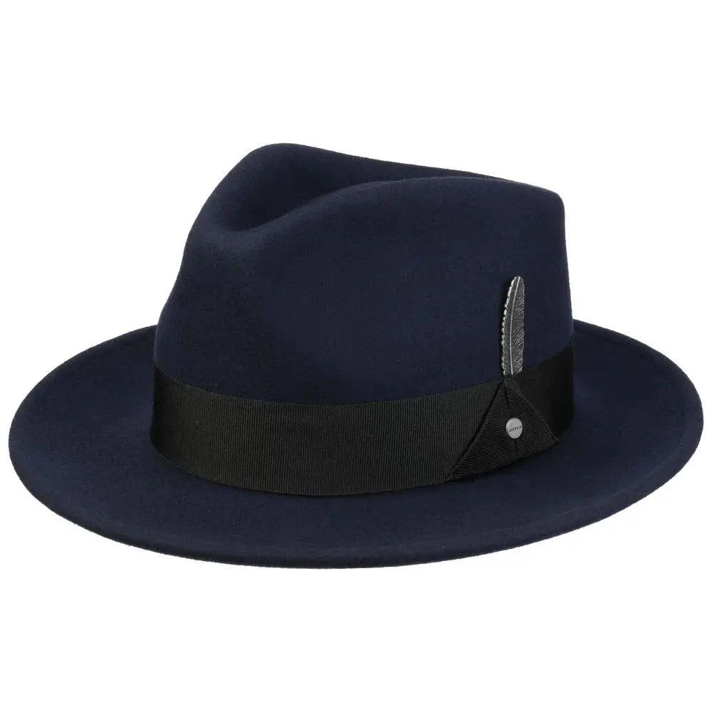 CHAPEAU FEDORA WOOLFELT - BLEU STETSON -  Klubb