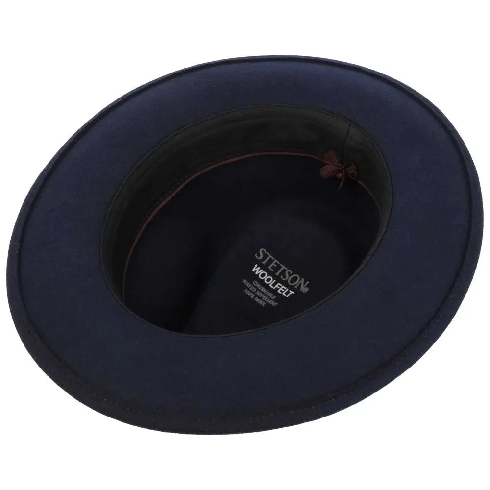 CHAPEAU FEDORA WOOLFELT - BLEU STETSON -  Klubb