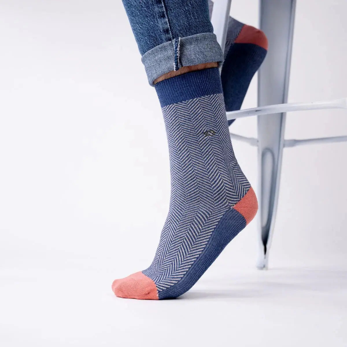 CHAUSSETTES CHEVRONS - BLEU CLAIR BILLYBELT -  Klubb