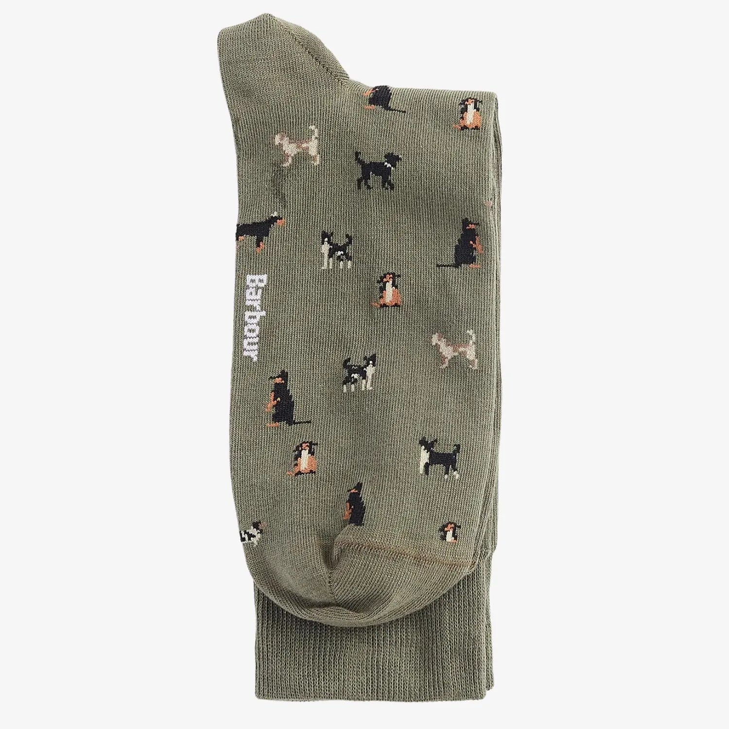 CHAUSSETTES MAVIN CHIENS - OLIVE BARBOUR -  Klubb