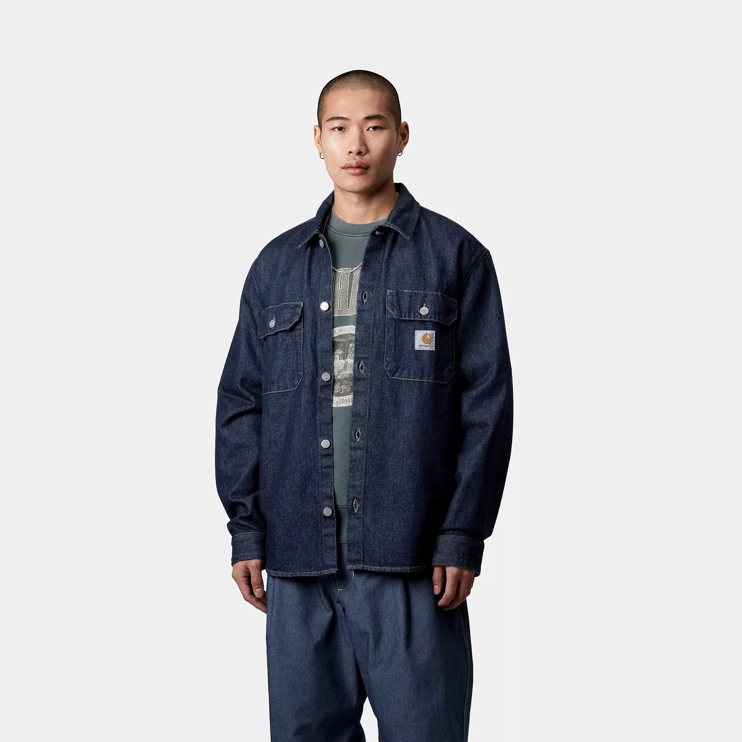 CHEMISE HARVEY BLUE RINSED CARHARTT WIP -  Klubb