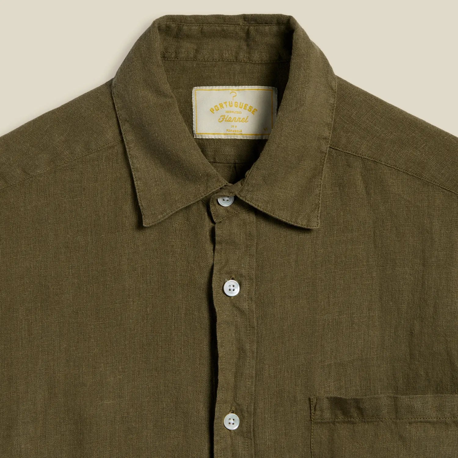 CHEMISE LIN OLIVE PORTUGUESE FLANNEL -  Klubb