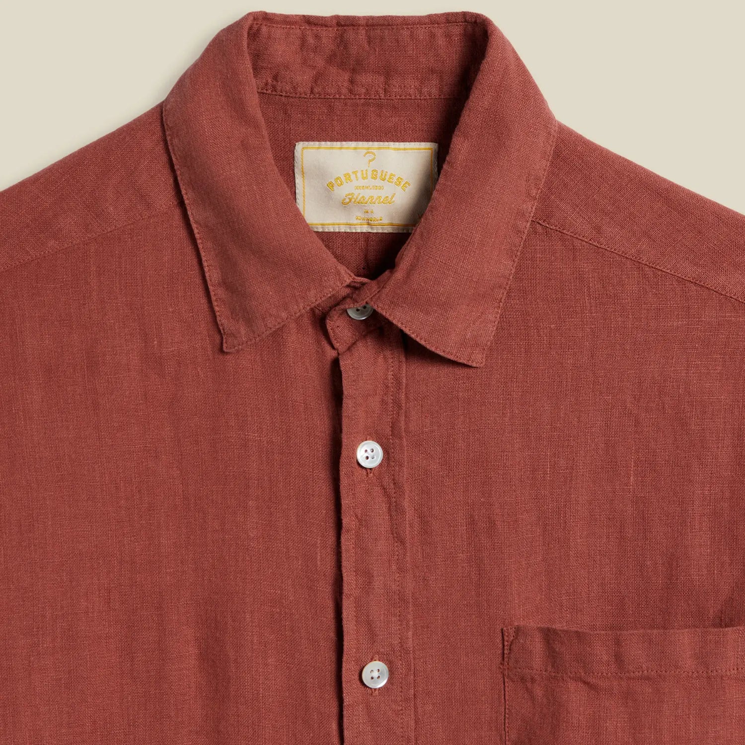 CHEMISE LIN TERRACOTA PORTUGUESE FLANNEL -  Klubb