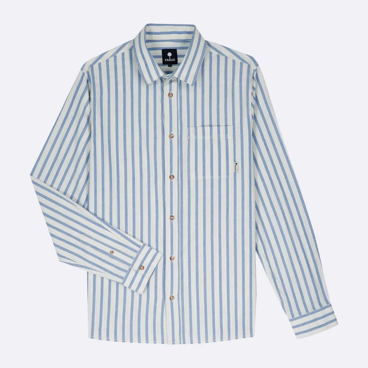 CHEMISE SIGNY ÉCRUE & BLEU FAGUO -  Klubb