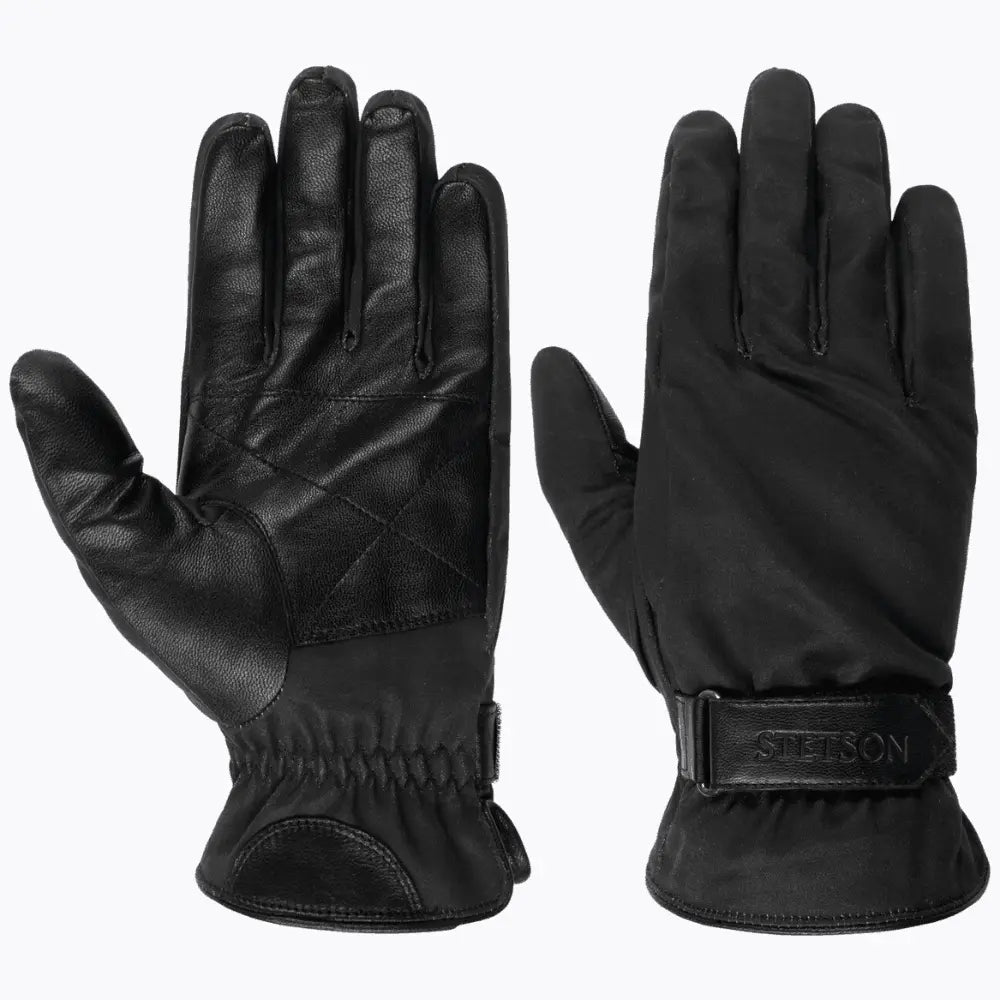 GANTS EN CUIR SOUPLE TWOTONE NOIR