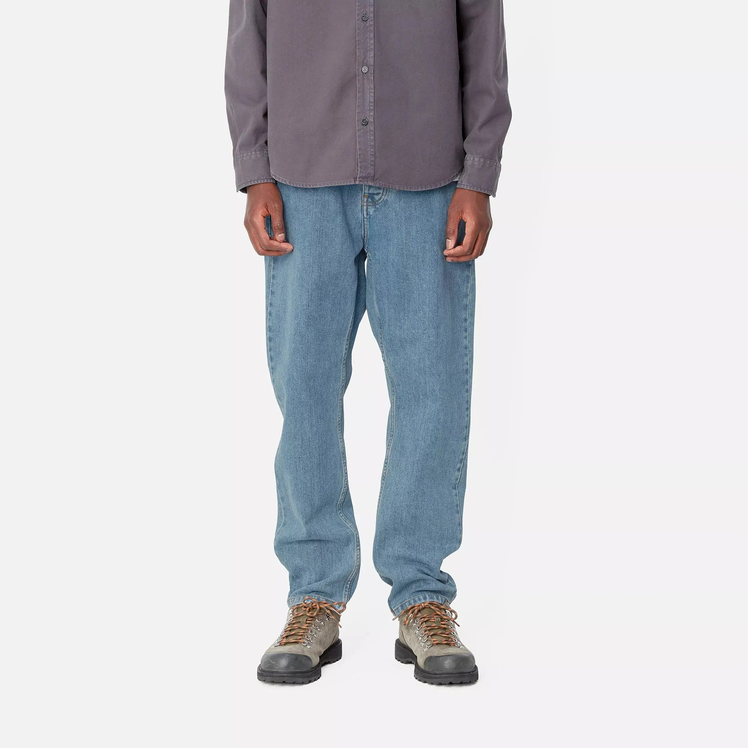 NEWEL PANT BLUE STONE BLEACHED CARHARTT WIP -  Klubb