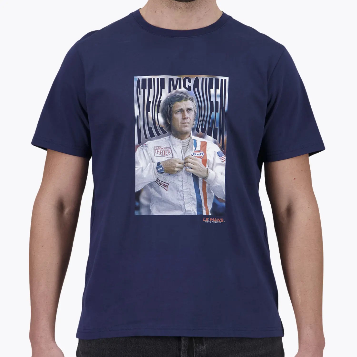 T-SHIRT NEW AFFICHE NAVY STEVE MCQUEEN LE MANS -  Klubb