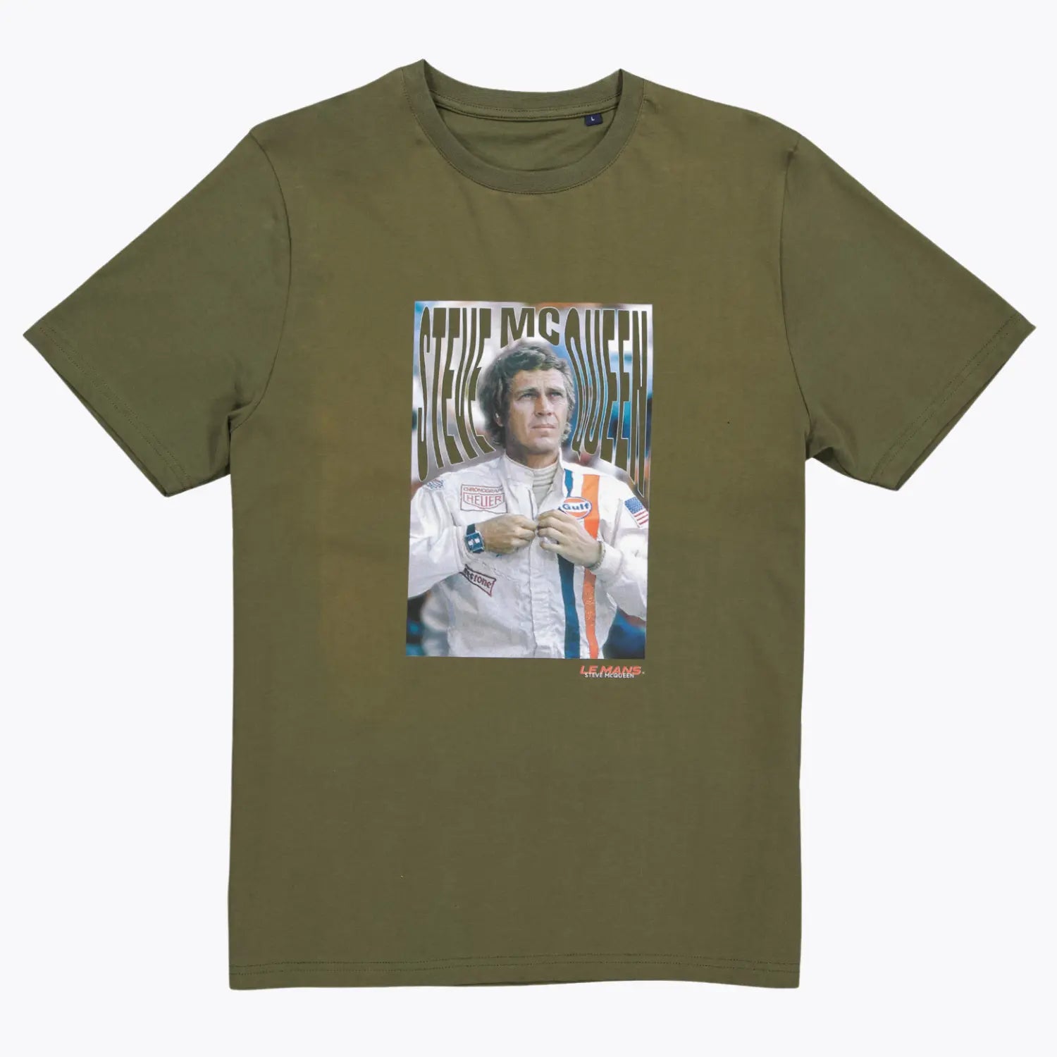 T-SHIRT NEW AFFICHE OLIVE STEVE MCQUEEN LE MANS -  Klubb