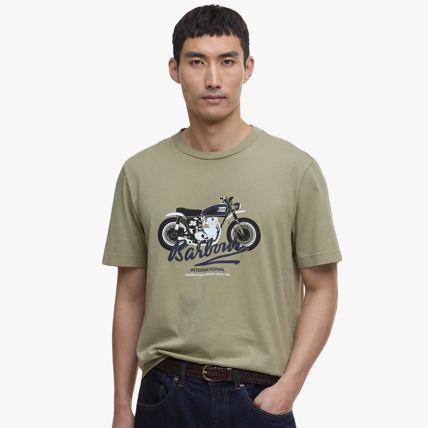 T-SHIRT STONEBRIDGE OLIVE BARBOUR INTERNATIONAL -  Klubb