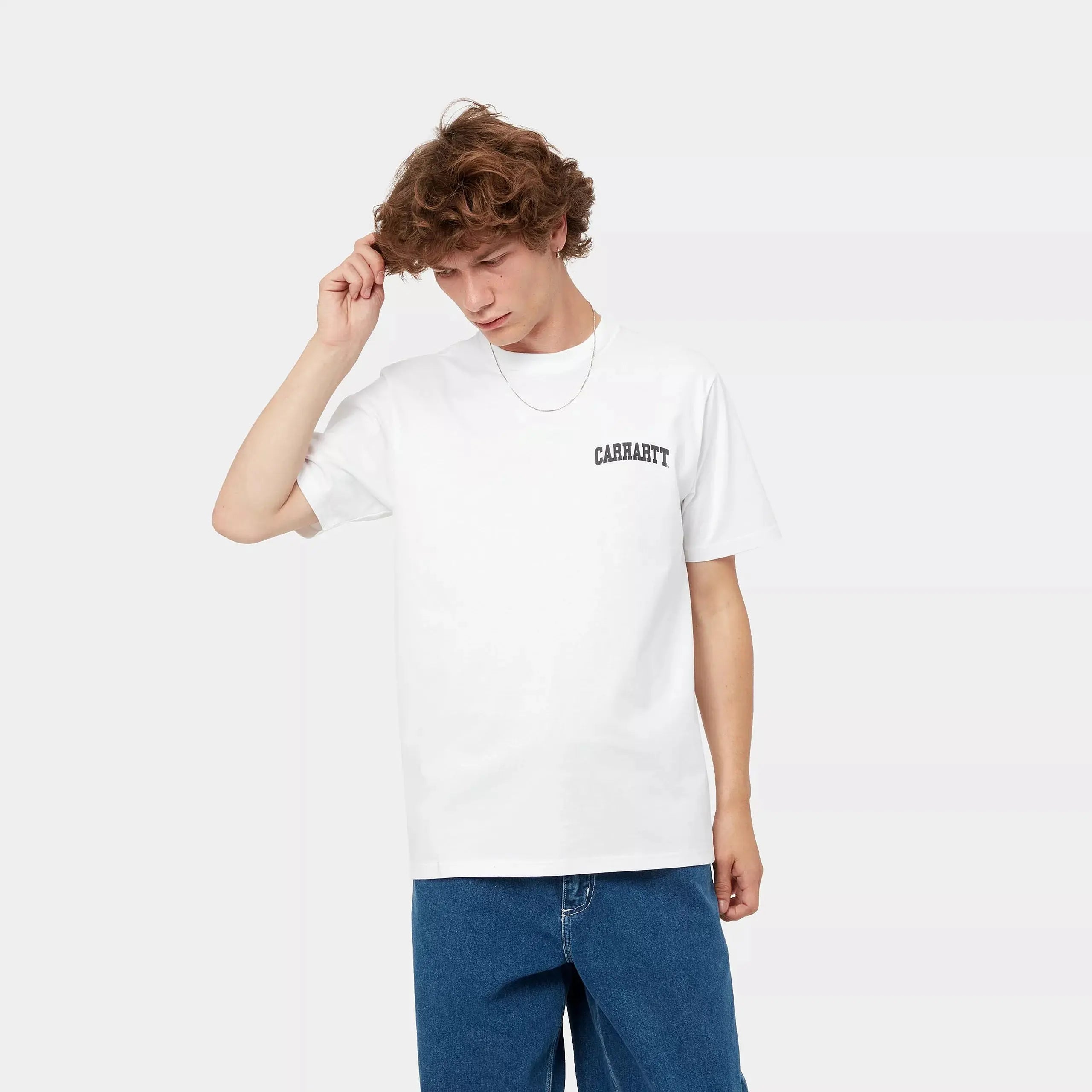 T-SHIRT UNIVERSITY SCRIPT BLANC CARHARTT WIP -  Klubb