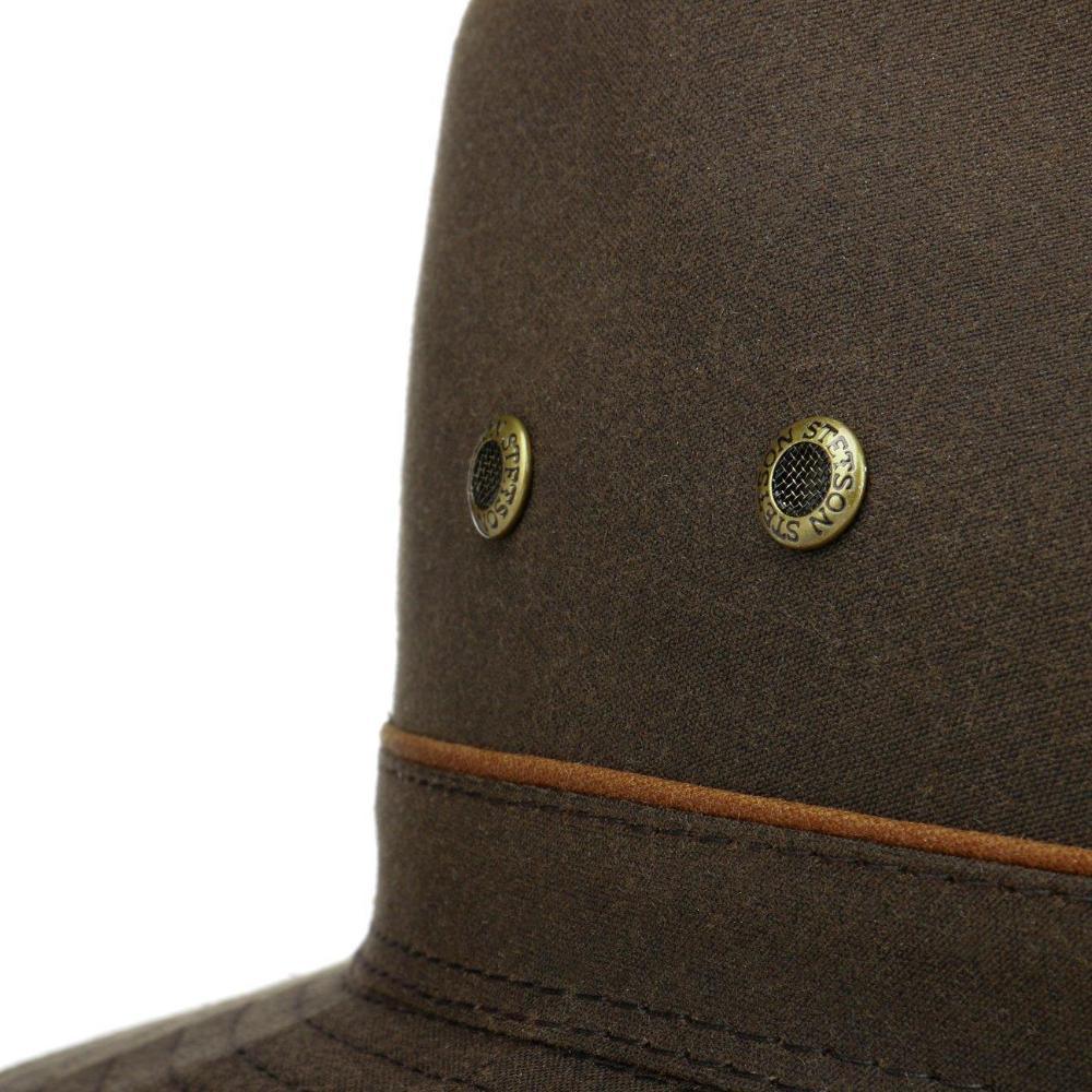 CHAPEAU TRAVELLER WAXED COTTON MARRON FONCE - STETSON CHEZ Klubb LE MANS