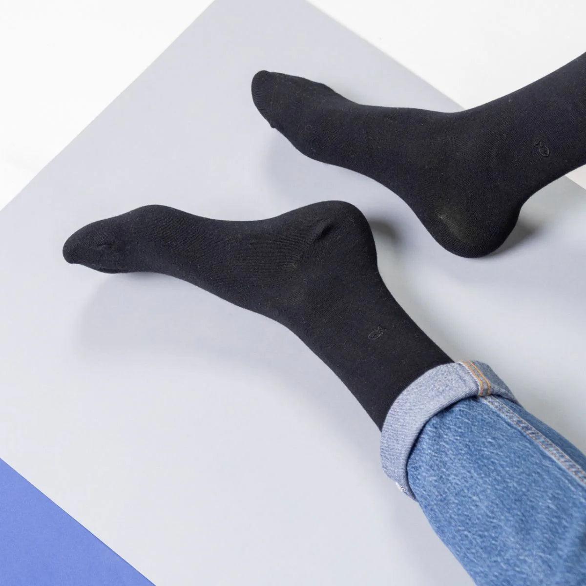 CHAUSSETTES CHAUSSETTES EN BAMBOU NOIR - BILLYBELT CHEZ Klubb LE MANS